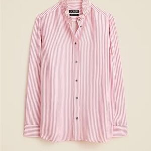 Jules ruffle-collar shirt in striped crepe de chine